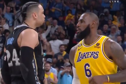 My eyes are all you! Dillon jumped after shooting three points and glared at James, the latter ignored